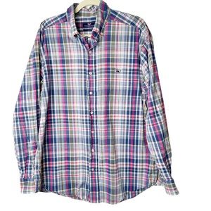 Vineyard Vines Classic Fit Tucker Button Down Plaid Shirt Spring Colors Large